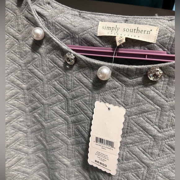 NWT Simply Southern Quilted Puffer Sleeve Dress - Picture 3 of 6